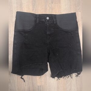 Time and Tru Black Maternity Jean Shorts Size M NWOT